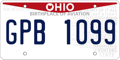 OH license plate GPB1099
