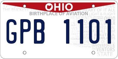 OH license plate GPB1101