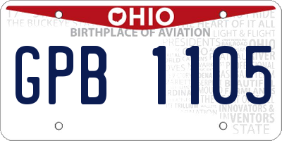 OH license plate GPB1105