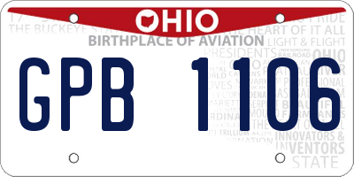 OH license plate GPB1106