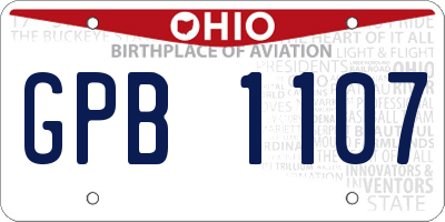 OH license plate GPB1107