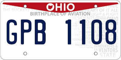 OH license plate GPB1108