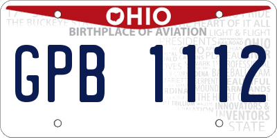 OH license plate GPB1112