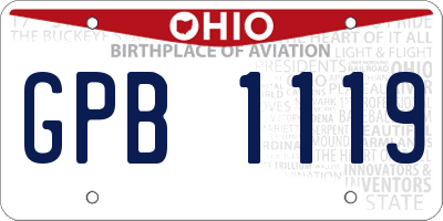 OH license plate GPB1119