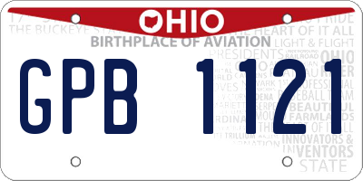 OH license plate GPB1121