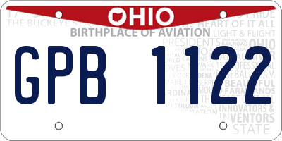 OH license plate GPB1122