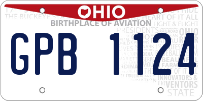 OH license plate GPB1124