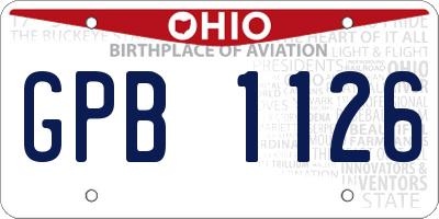 OH license plate GPB1126