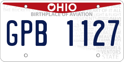 OH license plate GPB1127