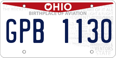 OH license plate GPB1130