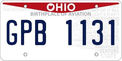 OH license plate GPB1131
