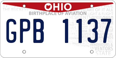 OH license plate GPB1137