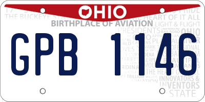 OH license plate GPB1146