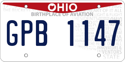 OH license plate GPB1147