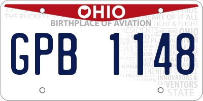OH license plate GPB1148