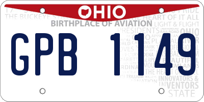 OH license plate GPB1149