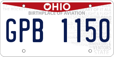 OH license plate GPB1150