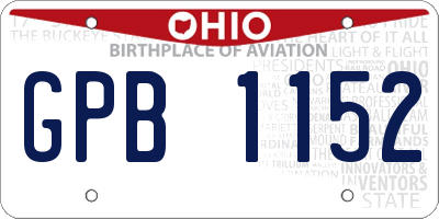 OH license plate GPB1152