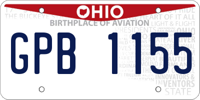OH license plate GPB1155