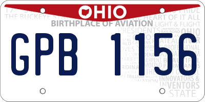 OH license plate GPB1156