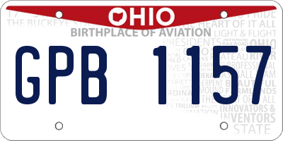 OH license plate GPB1157