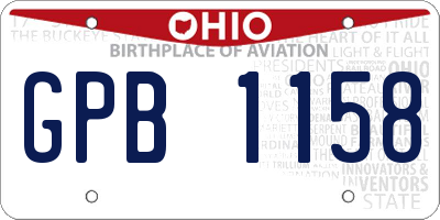 OH license plate GPB1158