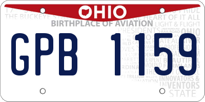 OH license plate GPB1159