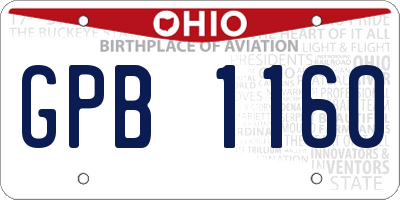 OH license plate GPB1160