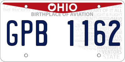 OH license plate GPB1162
