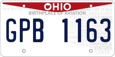 OH license plate GPB1163