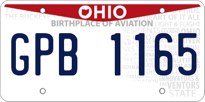 OH license plate GPB1165