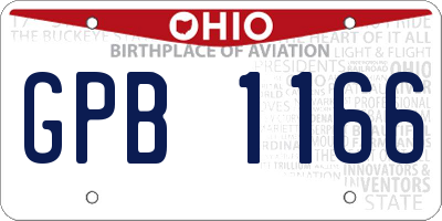 OH license plate GPB1166