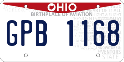 OH license plate GPB1168