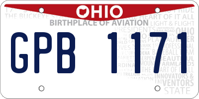 OH license plate GPB1171