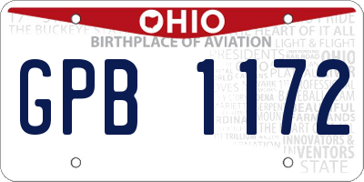 OH license plate GPB1172