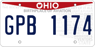 OH license plate GPB1174