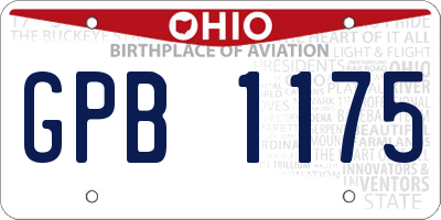 OH license plate GPB1175