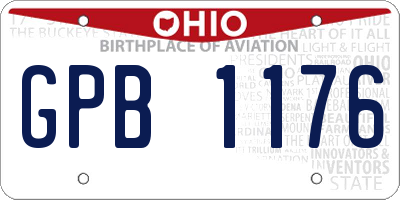 OH license plate GPB1176