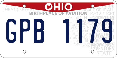 OH license plate GPB1179
