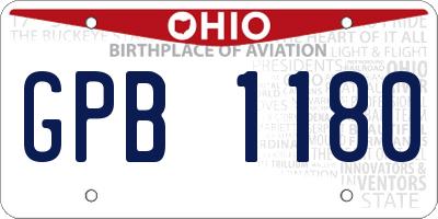 OH license plate GPB1180