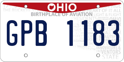 OH license plate GPB1183
