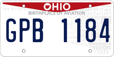 OH license plate GPB1184