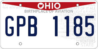 OH license plate GPB1185