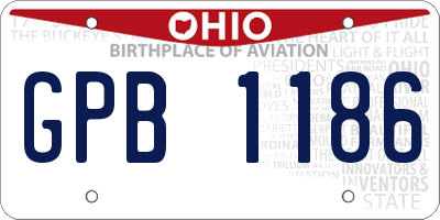 OH license plate GPB1186