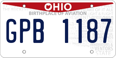 OH license plate GPB1187