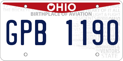 OH license plate GPB1190