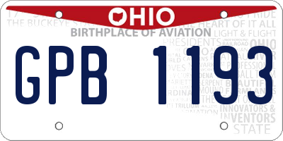 OH license plate GPB1193