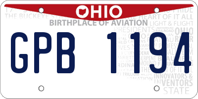OH license plate GPB1194