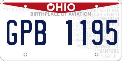 OH license plate GPB1195