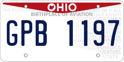 OH license plate GPB1197